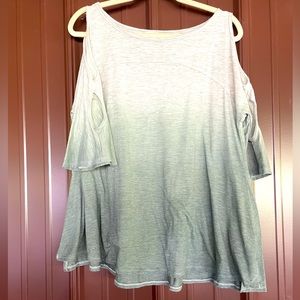 Cold Shoulder Umgee Ombré Quarter-sleeve top
